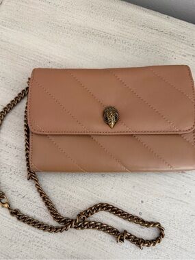 Kurt Geiger Quilted Camel Wallet Chain